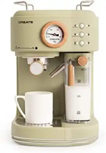 Amazon Create / thera matt pro / cafetera express semiautomática verde / 20 bares de presión, espresso, latte o cappuccino, depós... oferta