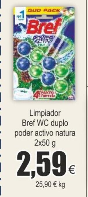 FROIZ Limpiador bref WC duplo poder activo natura 2x50 g oferta
