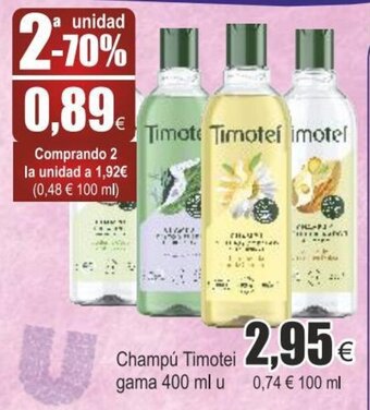 FROIZ Champú timotei gama 400 ml u oferta