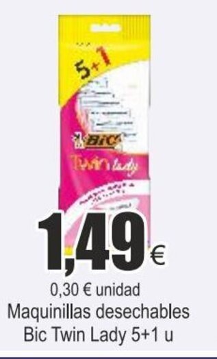 FROIZ Maquinillas desechables Bic twin lady 5+1 u oferta