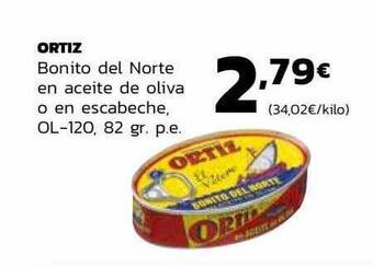 Supermercados Lupa Ortiz bonito del norte en aceite de oliva o en escabeche oferta