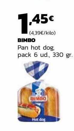 Supermercados Lupa Bimbo pan hot dog oferta