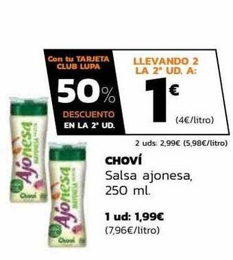 Supermercados Lupa Choví salsa ajonesa oferta