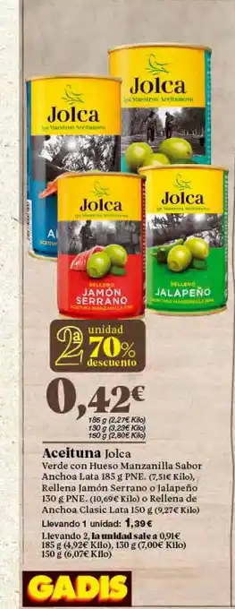 Gadis Aceituna Jolca Lata 185g oferta