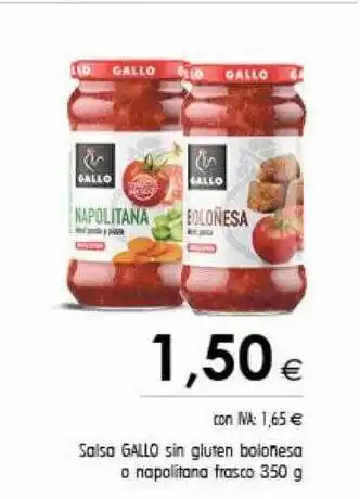 Cash Ifa Salsa gallo sin gluten bolonesa o napolitana frosco 350 g oferta