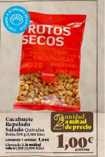 Gadis Cacahuete Repelado Salado Quivalsa Bolsa 500g oferta