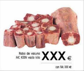 Cash Ifa Rabo de vacuno mc keen vacío kilo oferta