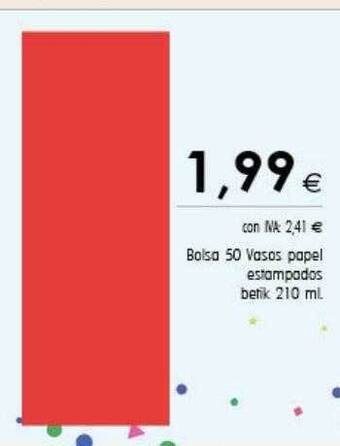 Cash Ifa Bolsa 50 vasos papel estampados betik oferta