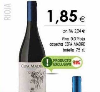 Cash Ifa Vino d.o. rioja cosecha cepa madre oferta