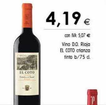 Cash Ifa Vino d.o. rioja el coto crianza tinto oferta