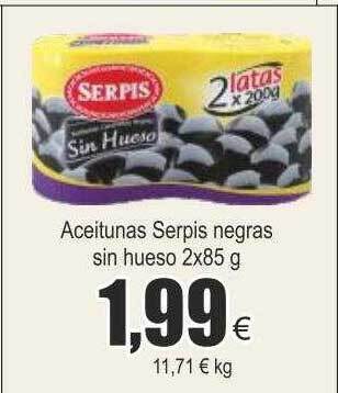 FROIZ Aceitunas serpis negras sin hueso oferta