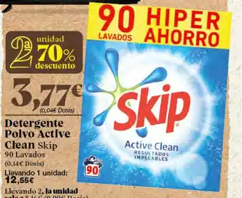 Gadis Detergente Polvo Active Clean Skip 90 Lavados oferta