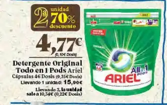 Gadis Ariel Detergente Original Todo en 1 Pods oferta