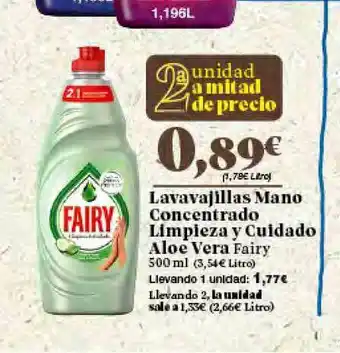 Gadis Lavavajillas Mano Concentrado Limpieza Y Cuidado Aloe Vera Fairy 500ml oferta
