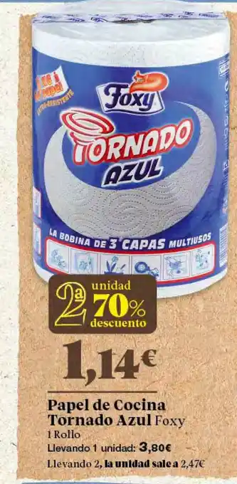 Gadis Foxy Papel de Cocina Tornado Azul 1 Rollo oferta