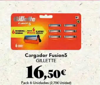 Gadis Cargador Fusion5 Gillette Pack 6 Unidades oferta