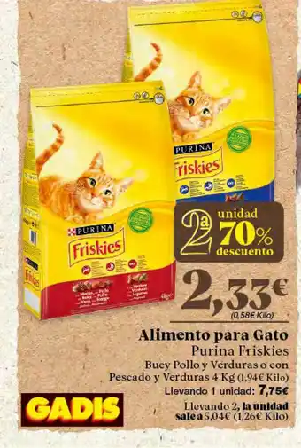 Gadis Alimento Para Gato Purina Friskies 4kg oferta