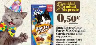 Gadis Snack Para Gato Party Mix Original Carne Purina Felix 60g oferta