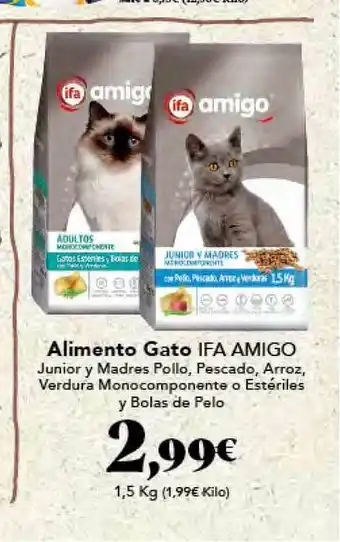 Gadis Alimento Gato Ifa Amigo 1.5 Kg oferta