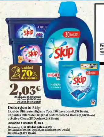 Gadis Skip Detergente 30 Lavados oferta
