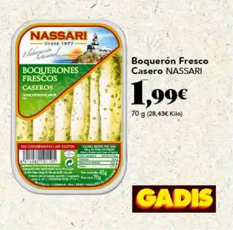 Gadis Boquerón Fresco Casero Nassari 70g oferta