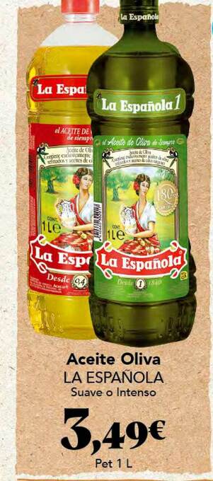 Gadis Aceite Oliva La Española Suave o Intenso Pet 1 L oferta