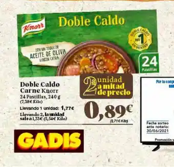Gadis Doble Caldo Carne Knorr 24 Pastillas, 240g oferta