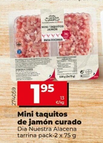 Dia Mini taquitos de jamón curado oferta