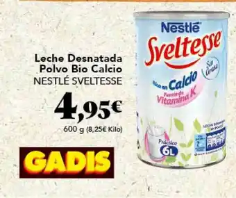 Gadis Leche Desnatada Polvo Bio Calcio Nestlé Sveltesse 600g oferta