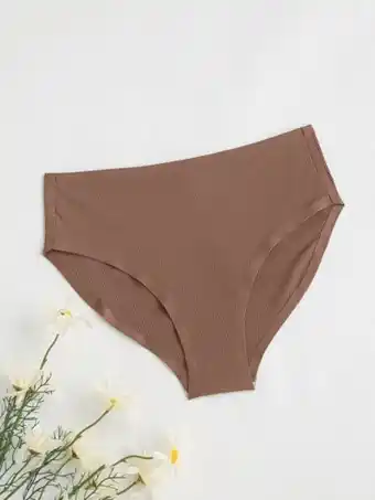 Shein Chicas adolescentes bragas bikini unicolor de canalé oferta