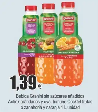 FROIZ GRANINI bebida granini sin azúcares añadidos antiox arándanos y uva oferta