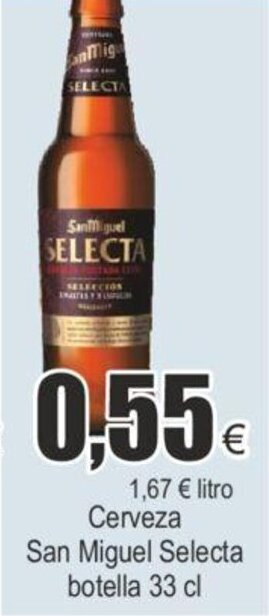 FROIZ Cerveza san miguel selecta botella 33 cl oferta