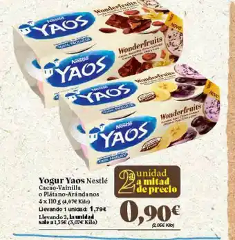 Gadis Yogur Yaos Nestlé 4 x 110g oferta