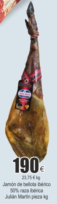 FROIZ Jamón de bellota ibérico 50% raza ibérica julián martin pieza kg oferta