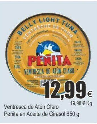 FROIZ Ventresca de atún claro peñita en aceite de girasol 650 g oferta