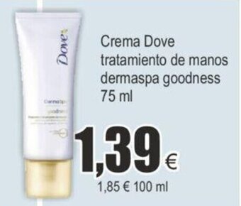 FROIZ Crema dove tratamiento de manos dermaspa goodness 75 ml oferta