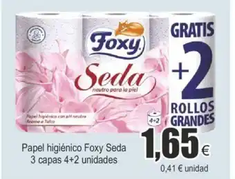 FROIZ Papel higiénico foxy seda 3 capas 4+2 unidades oferta