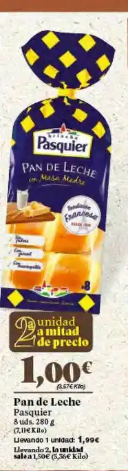 Gadis Pan De Leche Pasquier 8 uds. 280g oferta