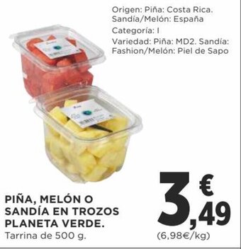 Supercor Piña, melón o sandia en trozos planeta verde oferta