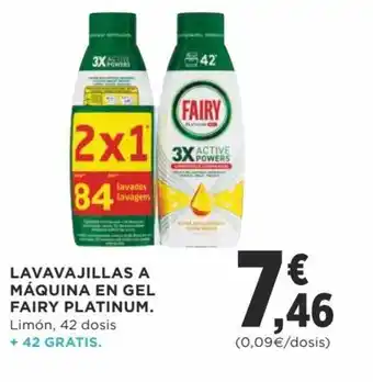 Supercor Lavavajillas a máquina en gel fairy platinum oferta