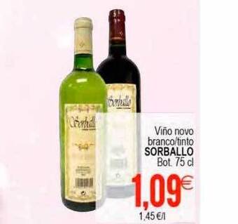 Plenus Supermercados Viño novo branco tinto sorballo oferta