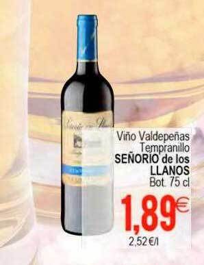 Plenus Supermercados Viño valdepeñas tempranillo señorio de los llanos oferta