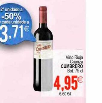Plenus Supermercados Viño rioja crianza cumbrero oferta