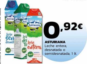 Supermercados Lupa Asturiana leche entera, desnatada o semidesnatada oferta