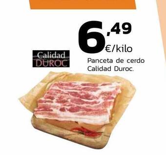 Supermercados Lupa Panceta de cerdo calidad duroc oferta