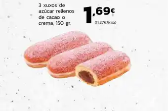 Supermercados Lupa 3 xuxos de azúcar rellenos de cacao o crema oferta