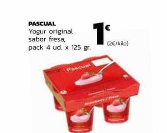 Supermercados Lupa Pascual yogur original sabor fresa oferta