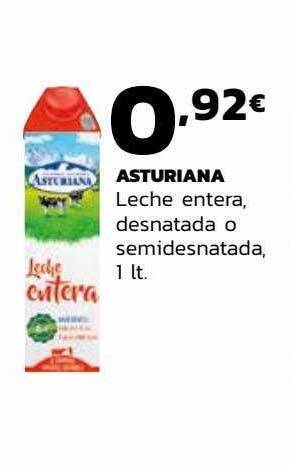 Supermercados Lupa Asturiana leche entera desnatada o semidesnatada oferta