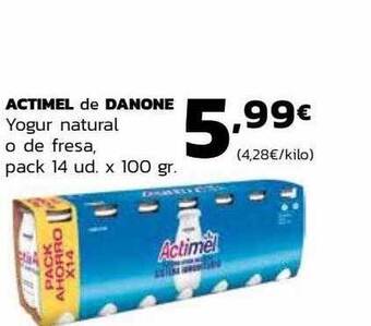 Supermercados Lupa Actimel de danone yogur natural o de fresa oferta