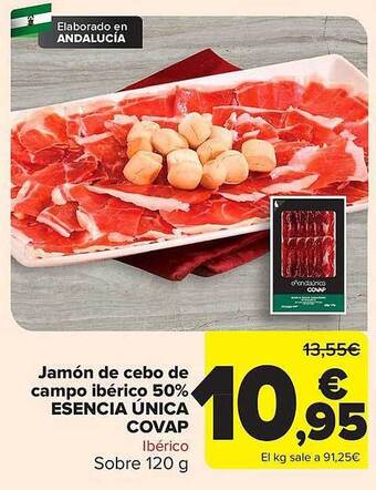 Carrefour Jamón de cebo de campo ibérico 50% esencia única covap oferta